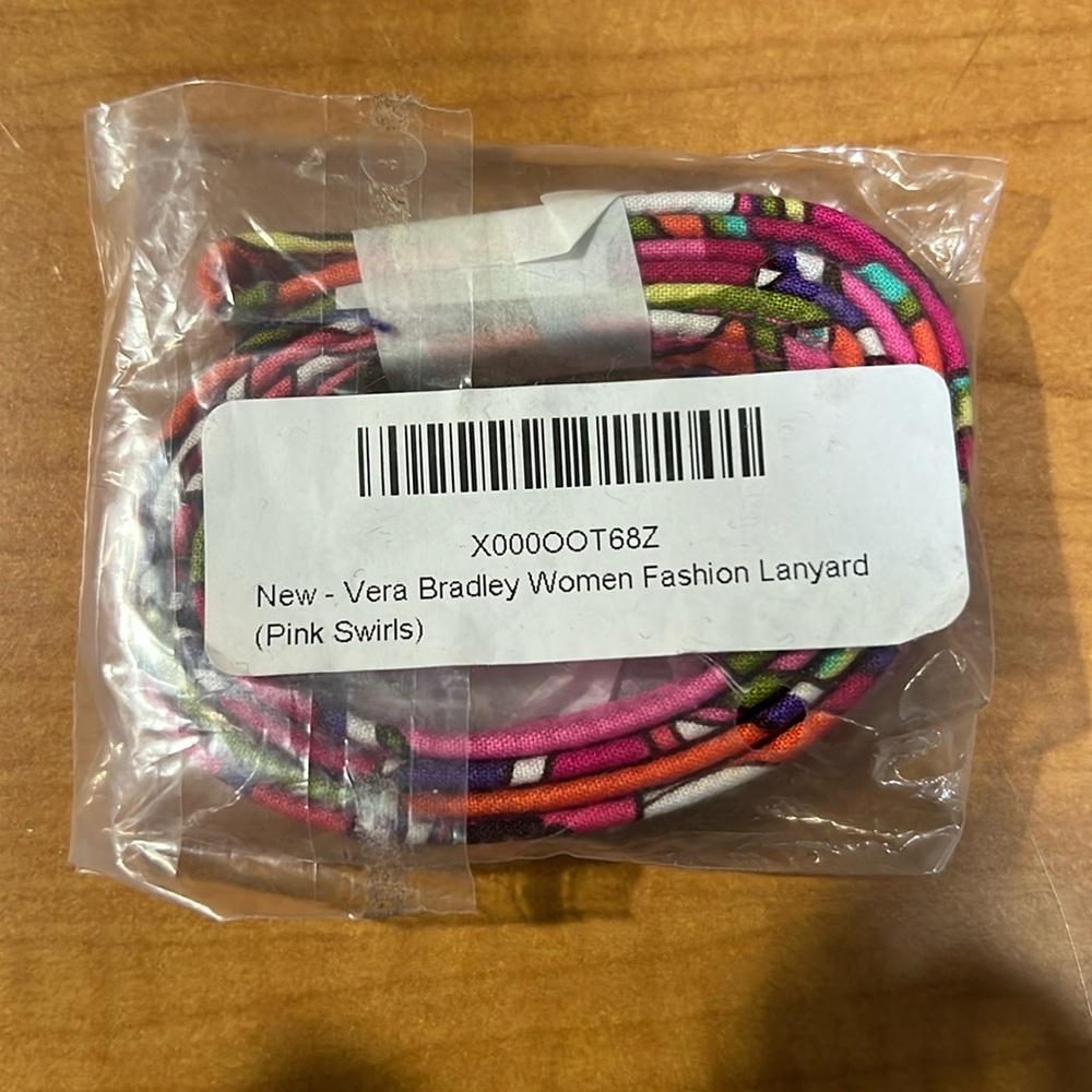 New Vera Bradley Women Fashion Lanyard in Pink Swirls